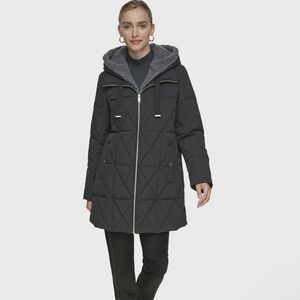 ANDREW MARC Islee Faux Shearling Hooded Puffer Coat (XS-S)